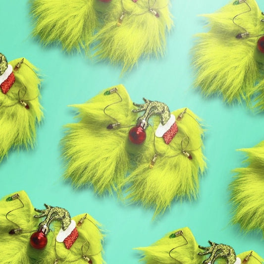 Green Christmas Grouch MB Bow